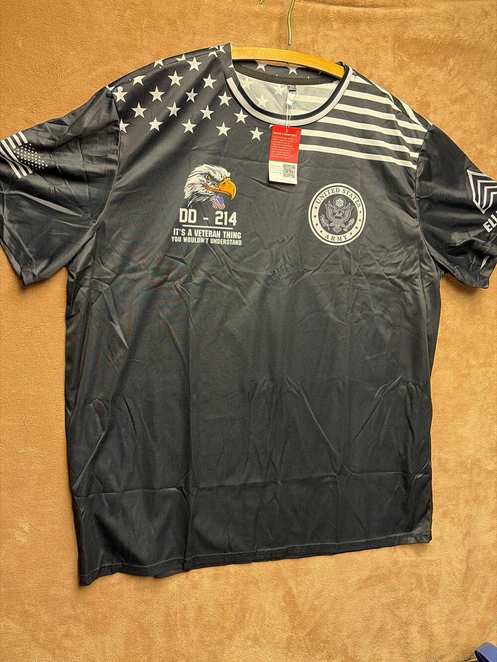 DD-214 It's A Veteran Thing Mesh Performance Shirt- US Eagle Patriotic Tee 3XL